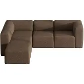 Ebuy24 Cubic XL bank met chaise longue rechts of links gedraaid bruin.