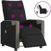 vidaXL Massagestoel elektrisch verstelbaar stof zwart