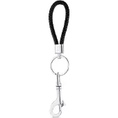 Frank 1967 7FK-240602 Steel and black leather keychain