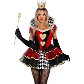 Leg avenue - Queen of Hearts Kostuum - S - Multicolours