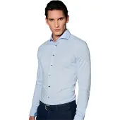 Desoto Overhemd lange mouw slim fit lichtblauw effen katoen