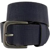 Lindenmann riem navy effen leer
