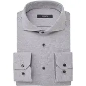 Desoto Luxury Tailored Fit Jersey overhemd Lichtgrijs, Effen