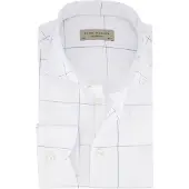 John Miller overhemd wit geruit wide collar