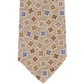 Profuomo beige stropdas geprint