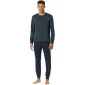 Schiesser pyjama donkerblauw geprint