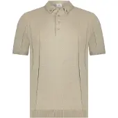 Blue industry polo beige 4 knoops structuur