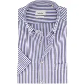 Eterna overhemd korte mouw blauw gestreept