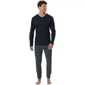 Schiesser 181922-804 Pyjama Lange Manchetten Nachtblauw - Maat 54