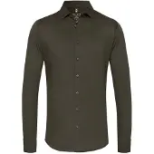 Desoto business overhemd slim fit donkergroen effen katoen