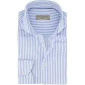 John Miller overhemd slim fit gestreept blauw wit witte knoop
