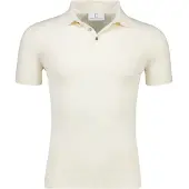 Born with Appetite wolf knitted polo creme katoen