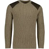 Barbour trui effen khaki wol normale fit
