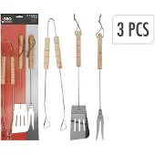 Gardalux BBQ gereedschapset | | 3-delig (RVS, Tang, Spatel, Vork)
