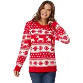TecTake dressforfun - Kersttrui Rood-Wit - Voor Vrouwen - M