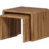Woood Jasmijn Bijzettafels - Recycled Teak - Naturel - Set van 2