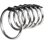 Rimba - Balzak- En 5 Penisringen Van Metaal Met Leren bandje - Diameter 55 En 40 mm