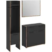 Furnilux Bueno Garderobekast Basalt Melamine Trim NoxOak NB - 37x152x189cm