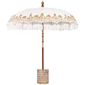 vidaXL Balinese parasol met basis Crèmekleurig 215 x 215 x 260 cm