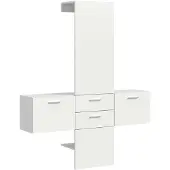 Furnilux Vaga kledingkastcombinatie staand hangend wit melamine wit melamine - 36x156x190cm