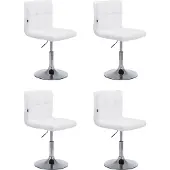CLP 4-delige set loungestoelen Palma V2, bekleed met kunstleer. De loungestoelen zijn in hoogte verstelbaar en draaibaar, kleur: wit