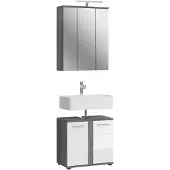 Furnilux Blake badkamercombinatie hoogglans mdf tz rookzilver nb
