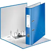 Leitz Ordner WOW, 180 Grad, DIN A4, 50 mm, blau Einband aus Graupappe, innen und außen mit laminiert