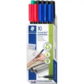 Staedtler Foliestift Lumocolor permanent pen 318 318 B10 Blauw, Groen, Rood, Zwart
