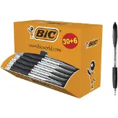 BIC Atlantis Classic Intrekbare Balpen - Zwart - Doos van 36 - Medium Punt 1 mm
