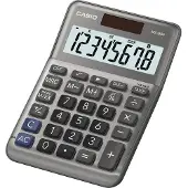 Casio Bureaurekenmachine 8 -cijferige display Grijs Zonne-energie, Batterij MS-80F