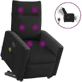 vidaXL Sta-op-massagestoel elektrisch verstelbaar stof zwart