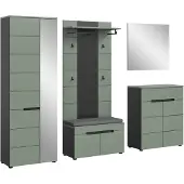 Furnilux Canu kledingkastcombinatie inclusief zitkussen smoke nb basalt grey nb