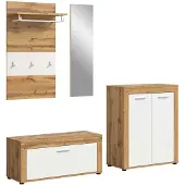 Furnilux Jam kledingkastcombinatie wit melamine Wotan eiken NB - 35x200x191cm