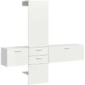 Furnilux Vaga kledingkastcombinatie staand hangend wit melamine wit melamine - 36x208x190cm