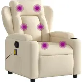 vidaXL Massagestoel van kunstleer in crèmekleur
