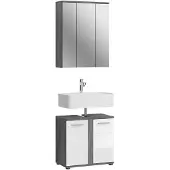 Furnilux Blake badkamercombinatie hoogglans mdf tz rookzilver nb