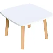 PaperFlow Bijzettafel 'WOODY', van massief hout, wit.