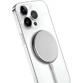 Crong MagSpot Wireless Charger - Aluminiowa ładowarka MagSafe 15W (Silver White)