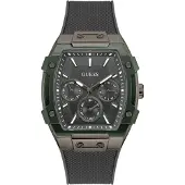 GUESS Analoog horloge 'Phoenix' donkergrijs / kaki