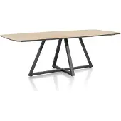 Henders & Hazel Ridgefield eettafel ovaal eiken gefineerd/metalen frame gebroken zwart