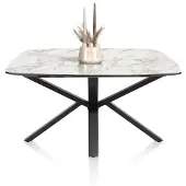 Henders & Hazel Palace eettafel rond HPL/metalen frame gebroken zwart 150x120 cm