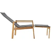 Solpuri Safari Ligstoel, incl. kruk teak/Softex kolen