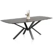 Henders & Hazel Palace eettafel centraal onderstel HPL/metalen frame gebroken zwart
