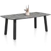 Henders & Hazel Palace eettafel 4-poots HPL/metalen frame gebroken zwart