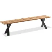 Niehoff Nemo bank aluminium X-frame teak geborsteld