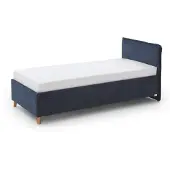 Meise Fun gestoffeerd bed massief eikenkleurig houten onderstel