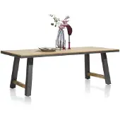Henders & Hazel Farmland eettafel eiken gefineerd spoorbruin/metalen frame zwart