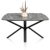Henders & Hazel Palace eettafel rond HPL/metalen frame gebroken zwart 150x120 cm
