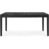 Ethnicraft Bok dining tuintafel gelakt teak zwart rechthoekig