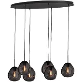 Masterlight Hanglamp Lava Oval 6x smoke glas Ø 24cm